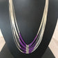 Native American Sugilite Heishi Tubes Necklace | 10 Strand Liquid Sterling Silver | 8558