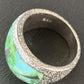 Navajo Green Sonoran Turquoise Inlay Ring | Sterling Silver | Sz 10 | Authentic Native American Handmade | 2080