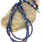 Southwestern Navajo Lapis Turquoise Necklace | 3-Strand | Sterling Silver | 24" | 1361
