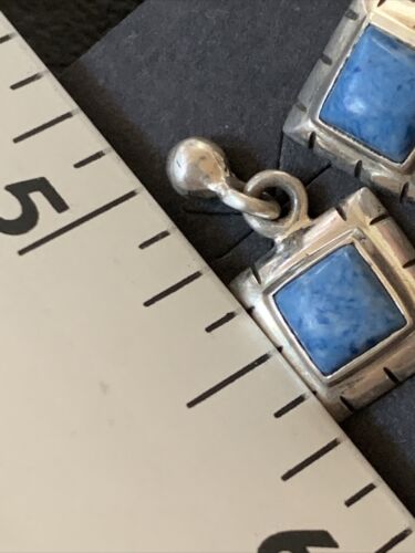 Denim Lapis Lazuli Dangle Post Earrings | Sterling Silver | 0.50" | 12712 - Masha USA