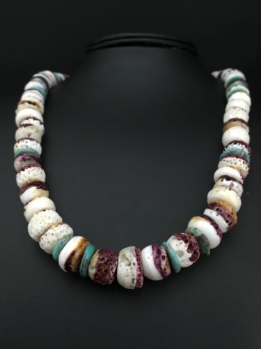 Navajo Purple Spiny Oyster Turquoise Necklace | Sterling Silver | 20" | Authentic Native American Handmade | 2519