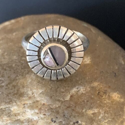 Native American Women's Navajo Purple Sugilite Pink Coral Inlay Ring | Sz 5.5 | 11174