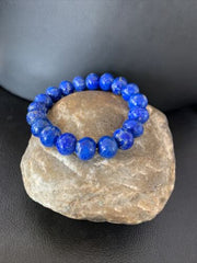 Native American Lapis Bead Bracelet | Stretch | 7.5" Adjustable | 10645