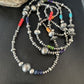 4mm - 16mm Mixed Gauge Sterling Silver Navajo Pearls | Multi-Color Bead | Authentic Native American Handmade Necklace | Length 18"-96"