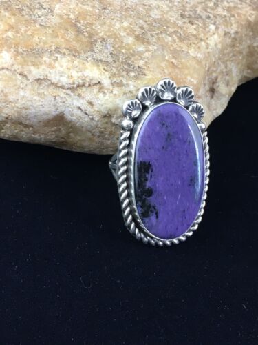 Native American Navajo Purple Charoite Ring | Sterling Silver | Sz 9.75 | 10103