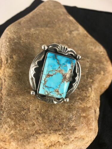 Turquoise Ring | Sterling Silver | Handmade | Sz 8.5 | 13930