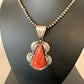 Navajo Spiny Oyster Pendant Necklace | Sterling Silver Pearls | Authentic Native American Handmade | 4628