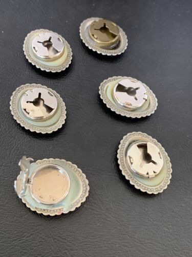 Southwestern Sterling Silver Button Covers | Navajo | 1.25" | Set of 6 | Authentic Native American Handmade | 12350