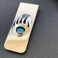 Navajo Handmade Turquoise Bear Paw Money Clip | Sterling Silver | Authentic Native American | 1568