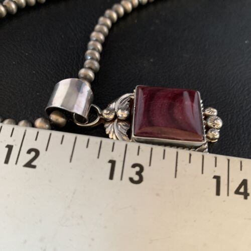 Navajo Purple Spiny Necklace Pendant | Sterling Silver | Authentic Native American Handmade | 13626