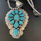 Navajo Kingman Turquoise Multi-Stone Pendant | Authentic Native American Sterling Silver | 11515