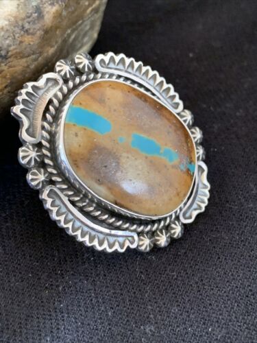 Navajo Blue Boulder Turquoise Ring | Sterling Silver | Sz 7 | 00749