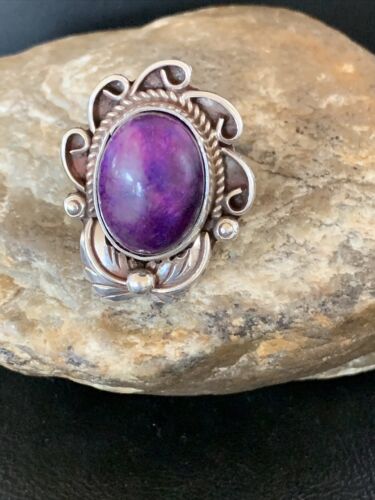 Native American Navajo Sterling Silver Purple Sugilite Ring | Sz 10 | 10443