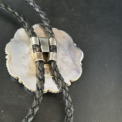 Men's Bolo Tie | Cluster Blue Kingman Turquoise | Sterling Silver | Navajo | Authentic Native American Handmade | 14524