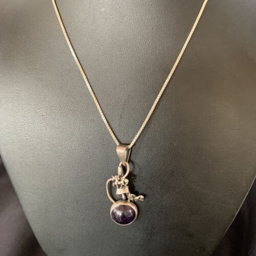 Navajo Black Onyx Inlay Pendant | Sterling Silver | Authentic Native American Handmade | 12934