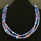 Southwestern Navajo Lapis Turquoise Necklace | 3-Strand | Sterling Silver | 24" | 1361