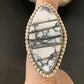 Navajo White Buffalo Turquoise Inlay Ring | Sterling Silver | Sz 7 | Authentic Native American Handmade | 12176
