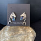 Navajo Blue Lapis & Turquoise Horse Inlay Earrings | Sterling Silver | 1" | Authentic Native American Handmade | 1514
