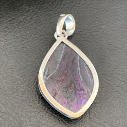 Navajo Purple Sugilite Pendant | Sterling Silver Pearls | 1.50" | Authentic Native American Handmade | 10928