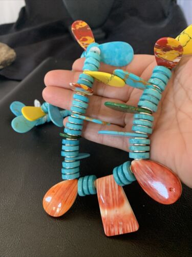 Native American Santo Domingo Spiny Turquoise Necklace | 40" | Sterling Silver | 12066 - Masha USA