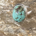 Navajo Spiderweb Blue Turquoise Ring | Sterling Silver | Sz 6.5 | Authentic Native American Handmade | 11439