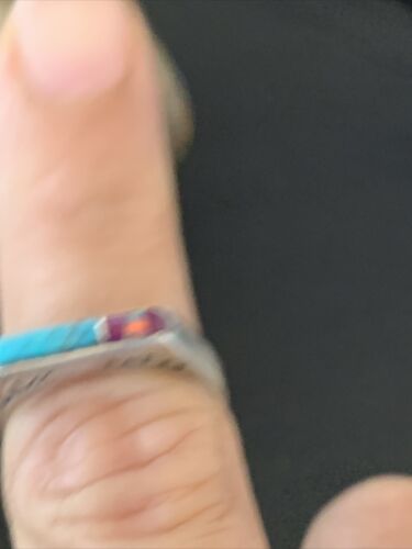 Navajo Blue Turquoise Purple Sugilite Opal Inlay Ring | Sz 6 | Authentic Native American Handmade | 11149