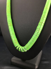 Native American Stabilized Gaspeite Graduated Necklace | Sterling Silver | 20" | 1738