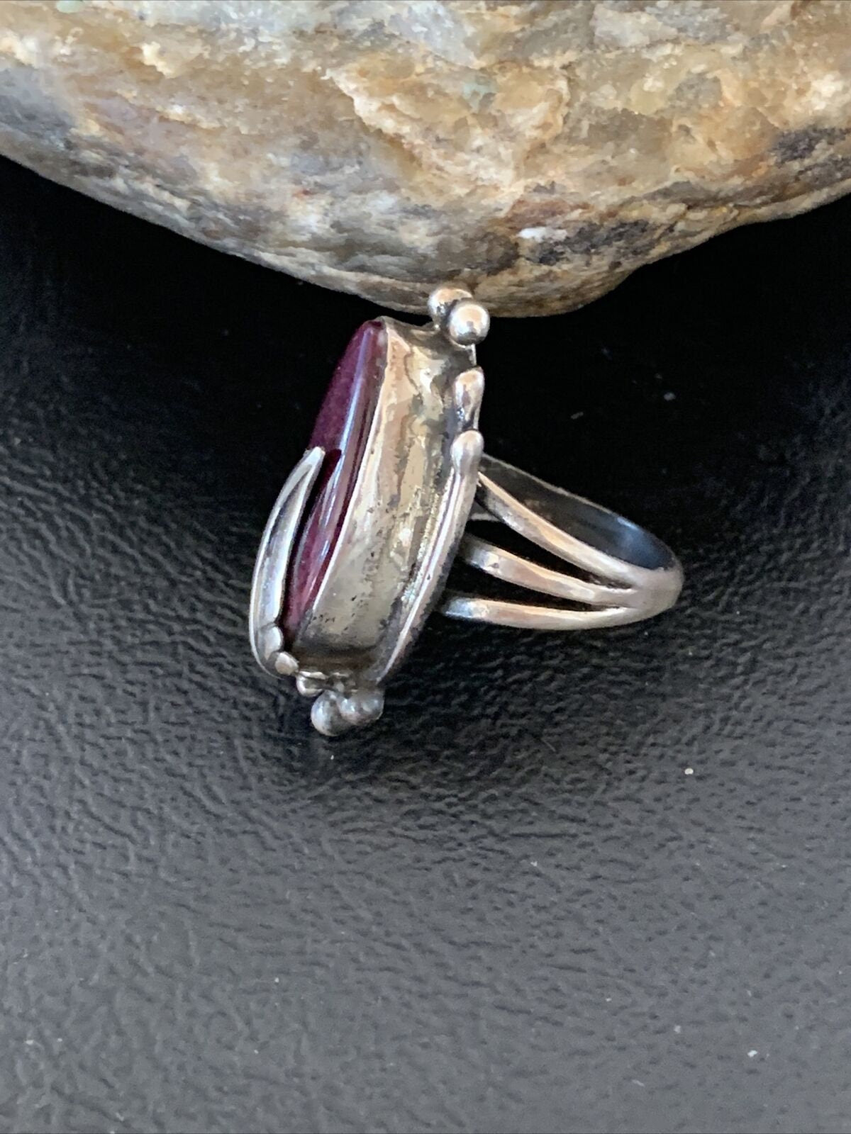 Women's Navajo Purple Spiny Oyster Ring | Sterling Silver | Sz 6 | Authentic Native American Handmade | 10812