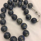 Authentic Native American Handmade | Navajo Sterling Silver Denim Lapis Bead Necklace | 20" | 16mm