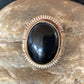 Native American Old Pawn Navajo Black Onyx Ring | Handmade Sterling Silver | Sz 7 | 11948