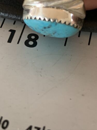 Southwestern Navajo Blue Kingman Turquoise Ring | Sterling Silver | Sz 9 | 14156
