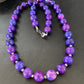 Navajo Pearls Purple Sugilite Bead Necklace | Sterling Silver | Authentic Native American Handmade | 20" | 11805