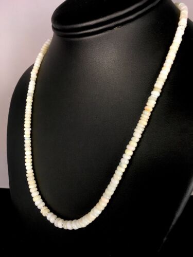 Native American Opal Ethiopian Bead Necklace | Sterling Silver | Authentic Handmade | 18" | 8746