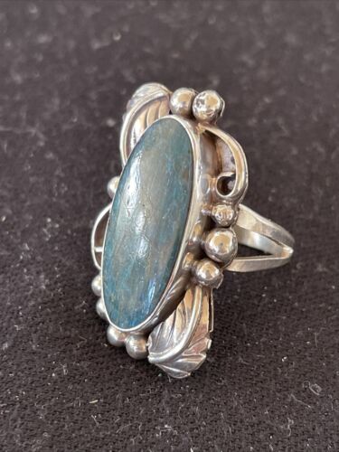 Navajo Blue Lapis Ring | Sterling Silver | Sz 9 | Authentic Native American Handmade | 1207