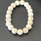 Native American Handmade White Howlite Bead Bracelet | 10mm Round | Stretchable | 11840