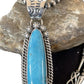 Navajo Men's Kingman Turquoise Pendant Necklace | Sterling Silver | Native American Handmade | 1069