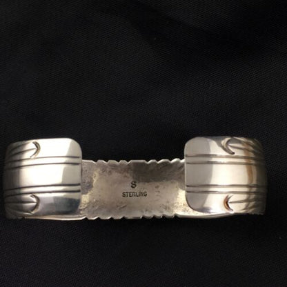 Navajo Blue Kingman Turquoise Cuff Bracelet | Sterling Silver | Authentic Native American Handmade | 1962