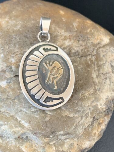 Native American Kokopelli Pendant | Hopi Stamped Sterling Silver | Handmade | 1396