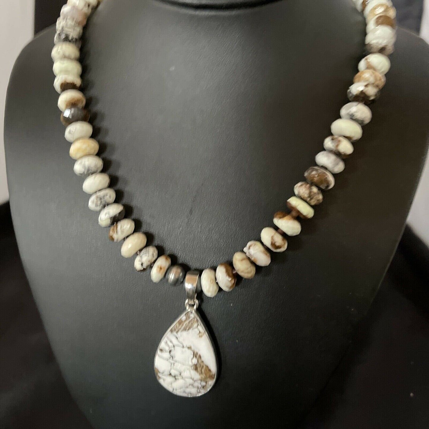 Navajo Wild Horse Turquoise Necklace Pendant | Sterling Silver | Authentic Native American Handmade | 11340