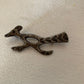 Native Road Runner Navajo Sterling Silver Stamped Old Pawn Pin Brooch | Authentic Native American Handmade | 4104