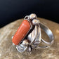 Navajo Red Coral Ring | Sterling Silver | Sz 9.5 | Authentic Native American Handmade | 01300