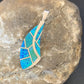 Navajo Blue Opal Inlay Pendant | Sterling Silver | Authentic Native American Handmade | 12274