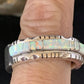 Navajo White Opal Inlay Ring | Sterling Silver | Sz 11.5 | Authentic Native American Handmade | 13534