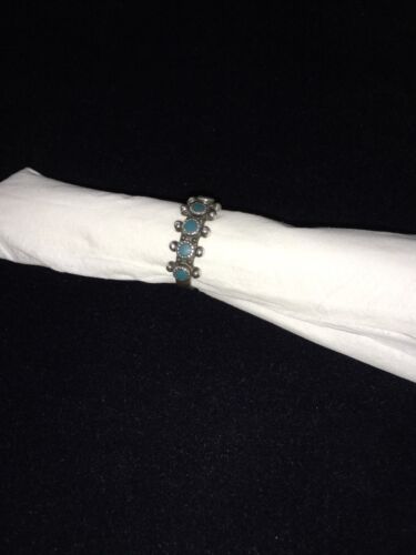 Navajo Women's Blue Turquoise Ring | Sterling Silver | Sz 6.25 | Authentic Native American Handmade | 01785