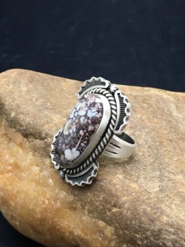Navajo Wild Horse Turquoise Ring | Sterling Silver | Sz 7 | Authentic Native American Handmade | 12063