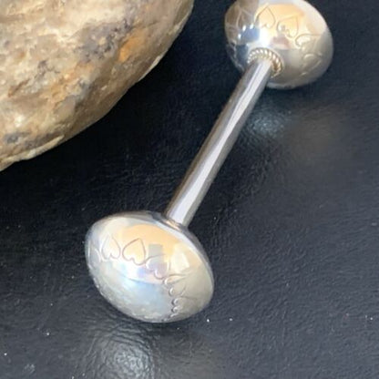 Navajo Baby Rattle | Handmade Sterling Silver Stamped | Native American | 3" | 13426