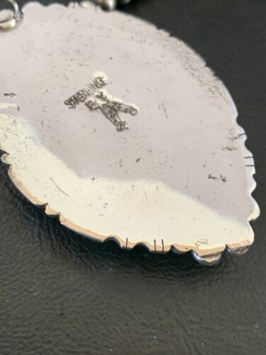Navajo White Buffalo Turquoise Necklace Pendant | Sterling Silver | XL Men's | Authentic Native American Handmade | 11685