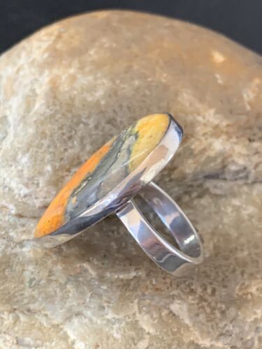Southwestern Navajo Yellow Bumble Bee Jasper Ring | Sterling Silver | Sz 7 | 11553