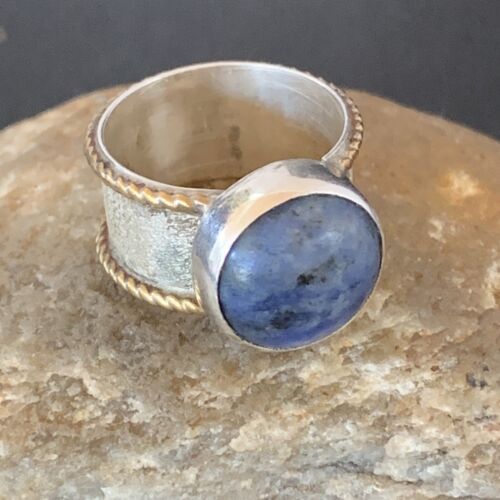 Southwestern Old Pawn Navajo Blue Lapis Ring | Sterling Silver | Sz 5 | Authentic Native American Handmade | 10379