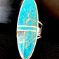 Navajo Turquoise Inlay Ring | Sterling Silver | Sz 6 | Authentic Native American Handmade | 359